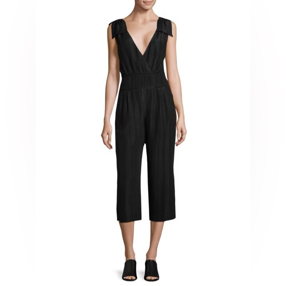 100% Silk Cosette Sabine Jumpsuit Luxe Minimal Wide Leg One-Piece Size 6